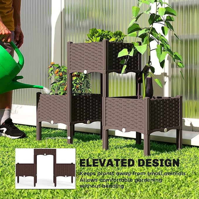 Outsunny Plastic Raised Garden Bed - Image 5