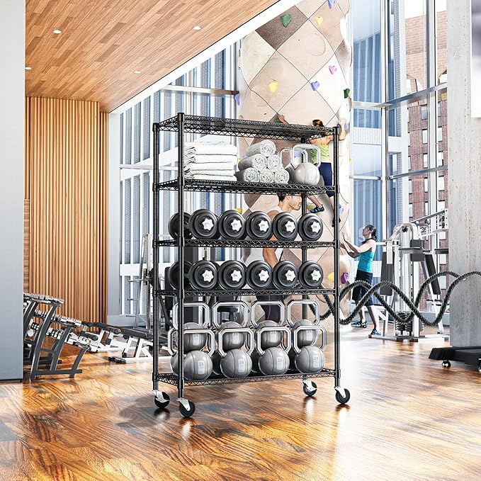 IZEUK Heavy Duty Garage Shelving, 5 Tier Wide Metal Storage Shelf Rack - Image 7