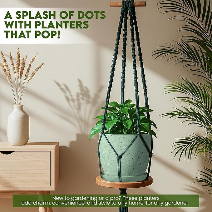 Utopia Home - Spotty Plant Pots Indoor - 7/6.6/6/5.3/4.8 Inches Flower Pots - - Image 7