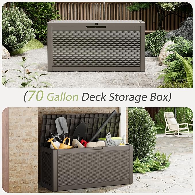 Outdoor Storage Box, Resin Deck Boxes Indoor and outdoor, Waterproof Storage - Image 6