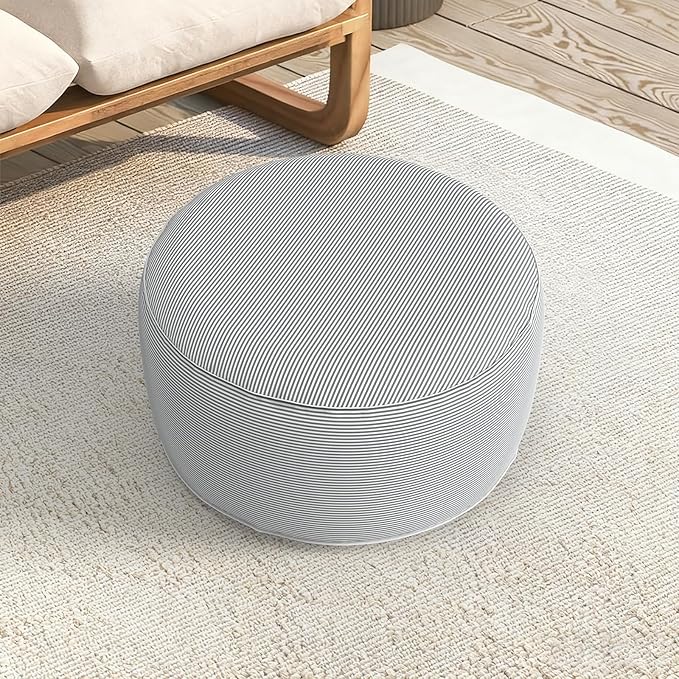 LVTXIII Indoor/Outdoor Extra Large Inflatable Ottoman Pouf D31 x H14 Inch - Image 4