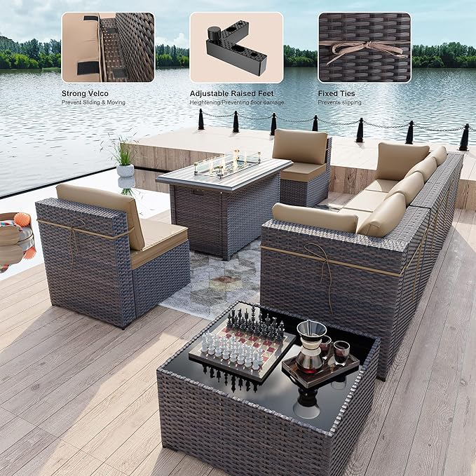 Kullavik 8 Pieces Outdoor Patio Furniture Set - Image 4