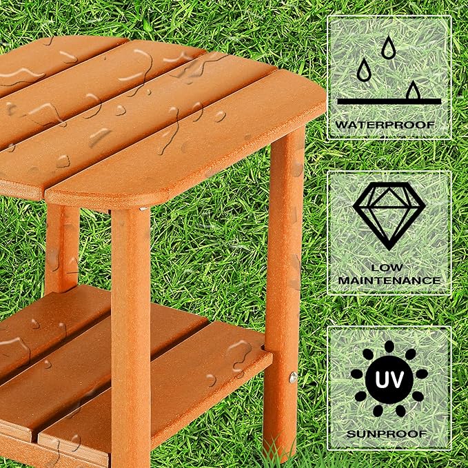 LZRS Double Adirondack Side Table, Outdoor Side Tables, End Tables - Image 4