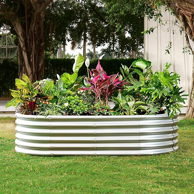 Land Guard 6x3x1.5ft Galvanized Raised Garden Bed Kit, Metal Planter Boxes - Image 4