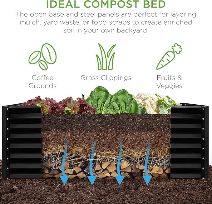 Best Choice Products 6x3x2ft Outdoor Metal Raised Garden Bed, Deep Root Box - Image 4