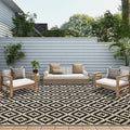 SAND MINE Waterproof Outdoor Rug 10x20 ft, Plastic Reversible Rug, Modern Area by SANDMIND