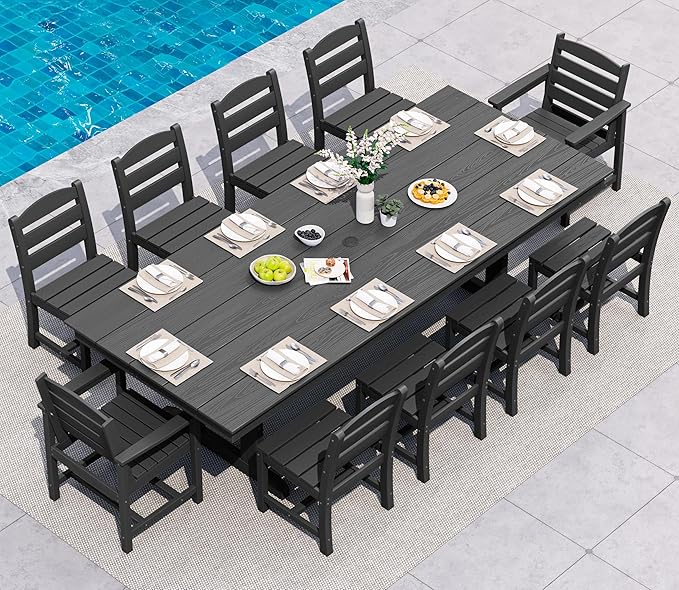 SERWALL 11 Piece Outdoor Dining Set by SERWALL
