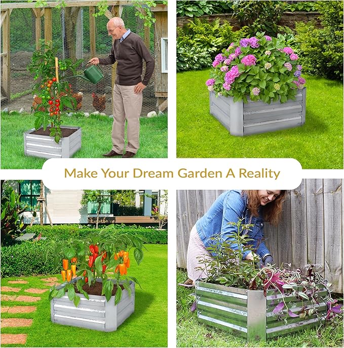 Sunnydaze 11.75" H Raised Metal Garden Bed - Image 4