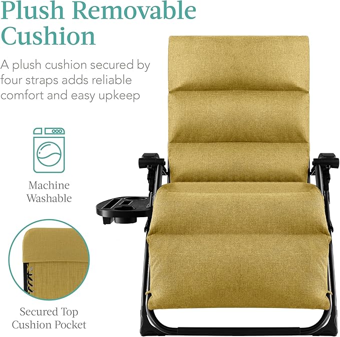 Best Choice Products Oversized Zero Gravity Chair, Folding Outdoor Patio - Image 3