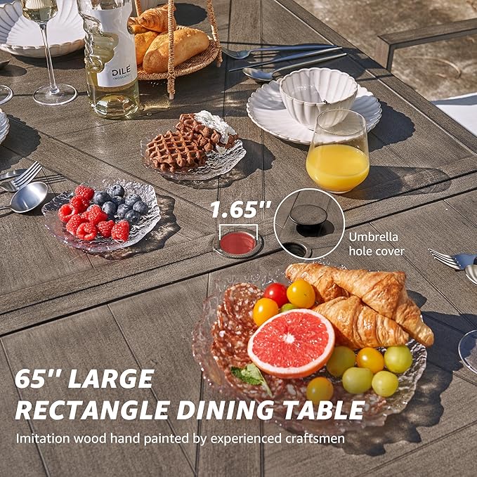 NATURAL EXPRESSIONS 7 Piece Patio Dining Table Outdoor Furniture Set - Image 5