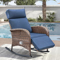 Zero Gravity Patio Rocking Wicker Recliner Chair by JelwalyPatioFurnitureSet