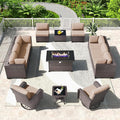 Kullavik 13 Pieces Outdoor Patio Furniture Set, PE Wicker Rattan Sectional Sofa by KULLAVIK