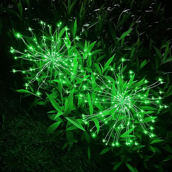 JJGoo Solar Firework Lights, 2 Pack 150 LEDs 2 Lighting Modes Solar Lights - Image 6