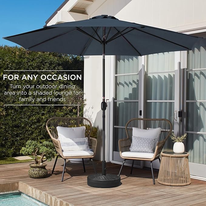 Best Choice Products 10ft Outdoor Table Compatible Steel Polyester Market Patio - Image 3