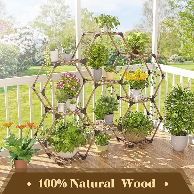 Tikea Hexagonal Plant Stand Indoor Plant Stand - Image 4