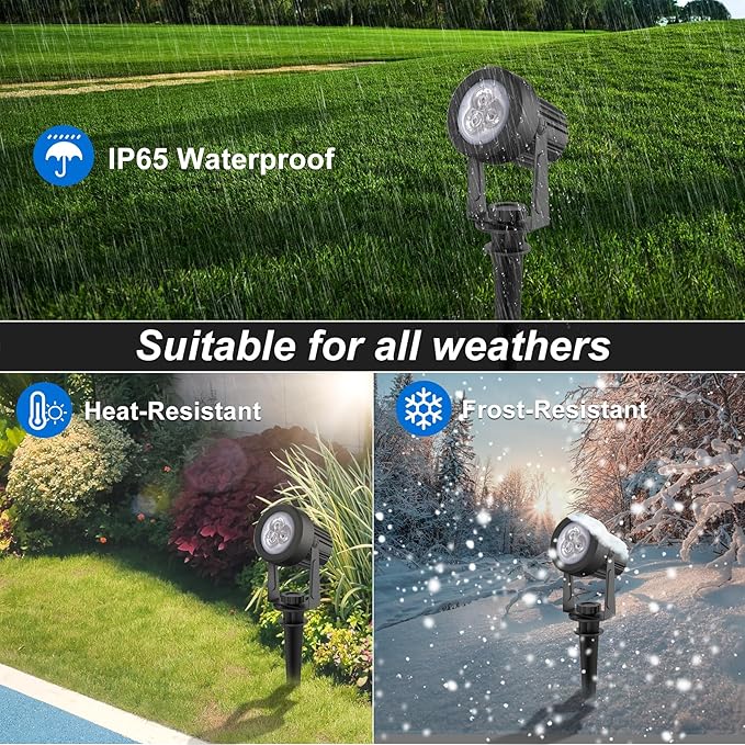Blue Solar Spot Lights Outdoor, 2 Pack Solar Landscape Spotlights IP65 - Image 7
