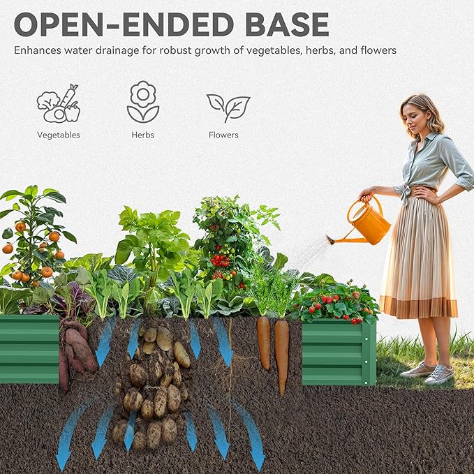 YITAHOME 72x36x12 in 2pcs Galvanized Raised Garden Bed Kit, Large Metal Planter - Image 4