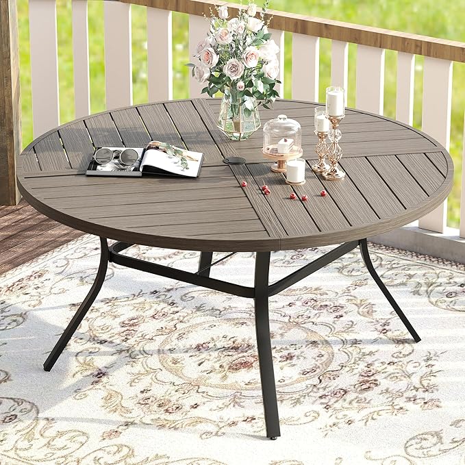 VICLLAX Round Patio Table with Adjustable Umbrella Hole - Image 7
