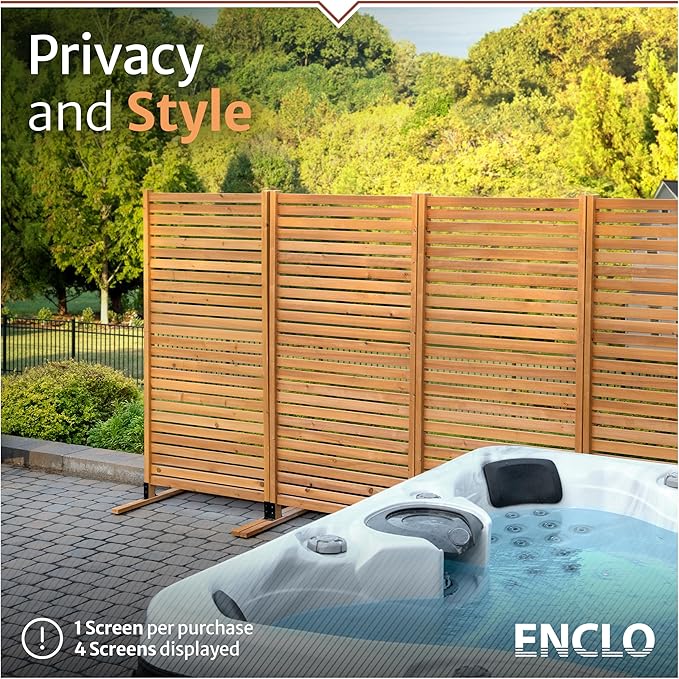 6.1ft H x 3ft W Freestanding or Surface Mounted Enclo Tiaga Privacy Screen - Image 2