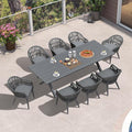 PURPLE LEAF 9 Piece Longer Patio Dining Set by PURPLELEAF
