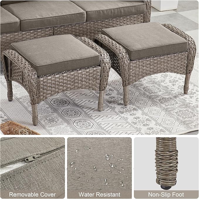 Belord Outdoor Ottomans for Patio Foot Rest - Image 6