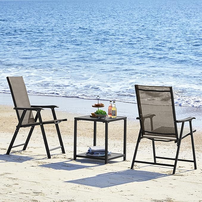 Yaheetech Patio Dining Chairs Set of 2, Portable Dining Chairs - Image 9