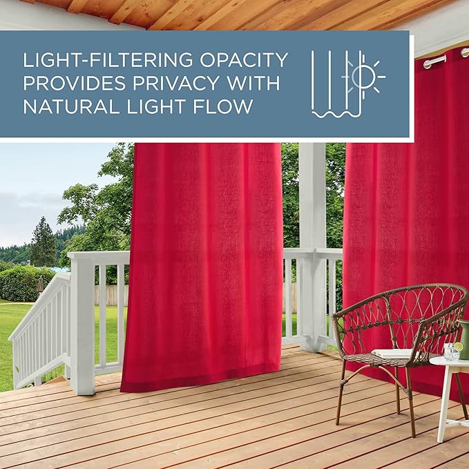TOWN & COUNTRY BASICS Cabana Solid Heavyweight Indoor Outdoor Curtains - Image 9