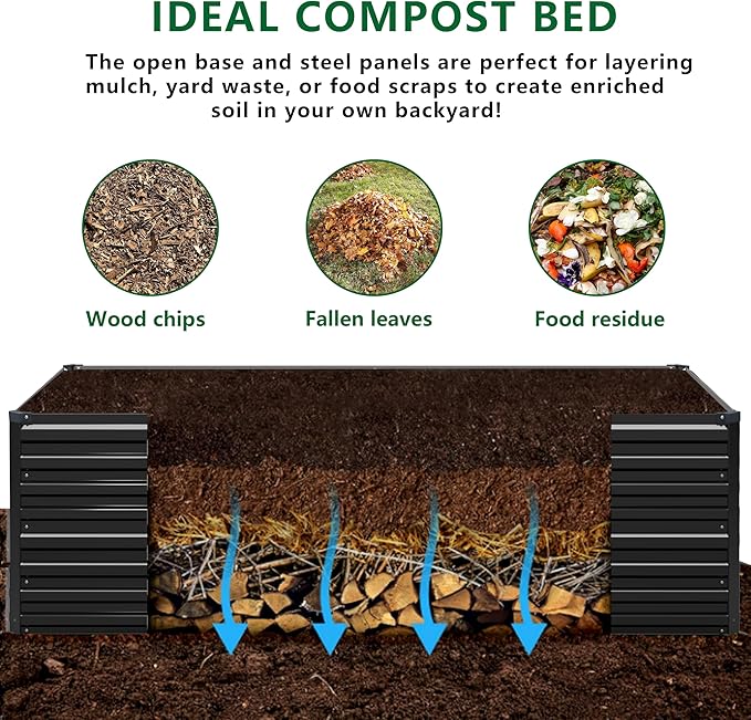 8x2x2FT Galvanized Raised Garden Bed Kit, Vegetable Plant Boxes-Rectangle Metal - Image 3