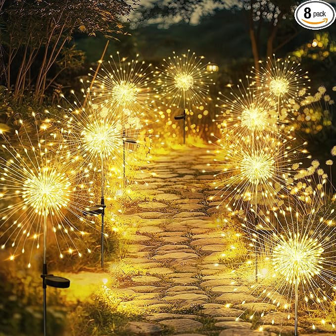 GIGALUMI Garden Decor Outdoor Lights 120LED 8Pack, Solar Garden Lights by GIGALUMI