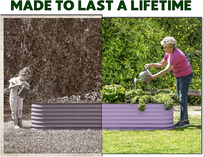 9-in-1 Galvanized Steel Raised Garden Bed // 8×2×1.5 ft Modular Planter - Image 4