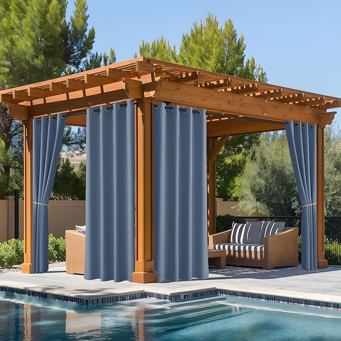 NICETOWN Outdoor Curtains for Patio Fade Resistant, Fade-Proof Curtains Grade 4 by NICETOWN