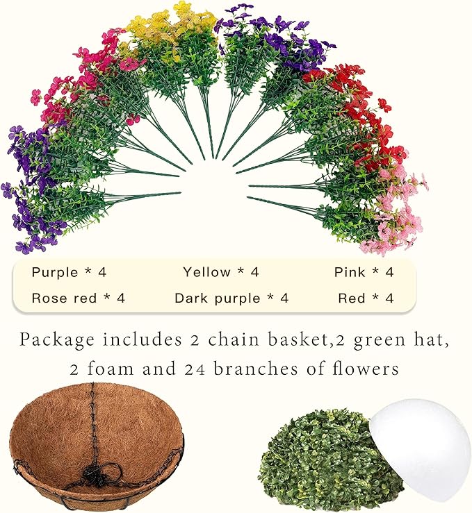 Senjie 2 Set Artificial Hanging Flowers - Image 3