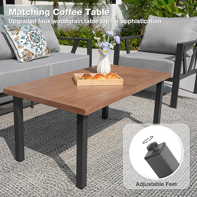 Outdoor Patio Furniture Set, 4 Pieces Metal Patio Furniture Set - Image 5