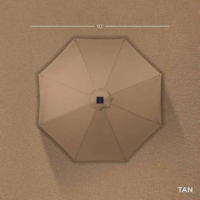 Best Choice Products 10ft Solar Polyester LED Lighted Patio Umbrella w/Tilt - Image 4