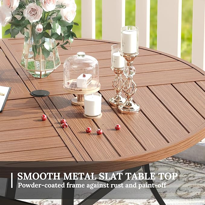 VICLLAX Round Patio Table with Adjustable Umbrella Hole - Image 5