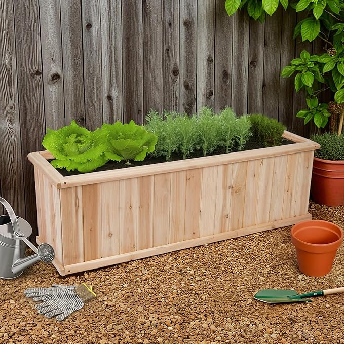 Shine Company Premium Cedar Raised Garden Bed, Planter Box - Image 4