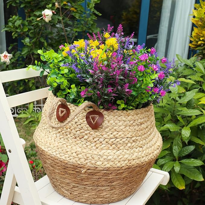 24 Bundles Artificial Fake Flowers Outdoor, 6 Styles UV Resistant No Fade Faux - Image 6