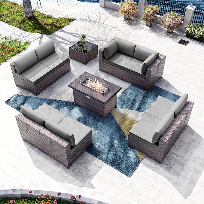 Kullavik 10 Pieces Outdoor Patio Furniture Set by KULLAVIK