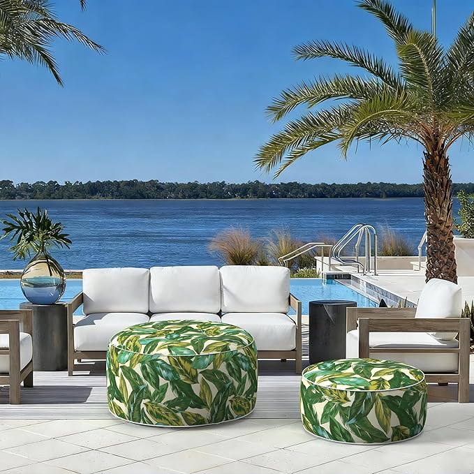 LVTXIII Indoor/Outdoor Extra Large Inflatable Ottoman Pouf D31 x H14 Inch - Image 5