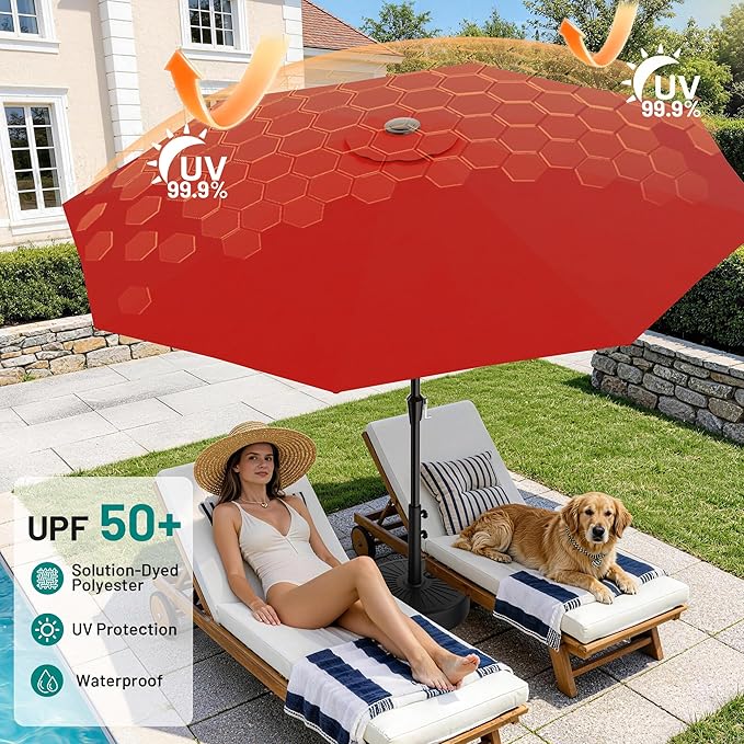 AreShark 9 FT Patio Umbrella for Outdoor, Outdoor Table Umbrella - Image 4