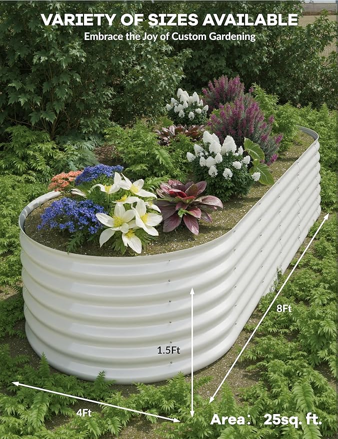 GarveeLife 8x4x1.5 ft Galvanized Raised Garden Bed - Image 4