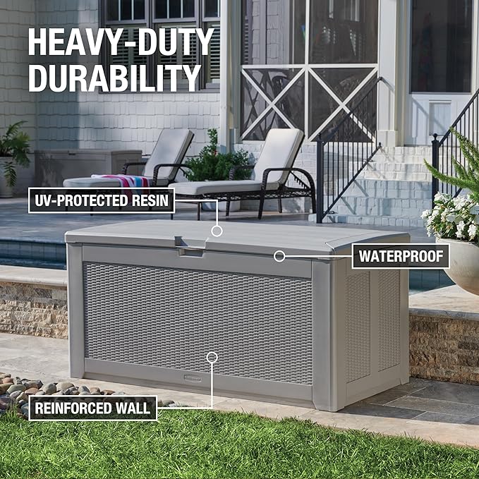 Rubbermaid Extra Large Resin Outdoor Storage Deck Box, Weather Resistant - Image 3