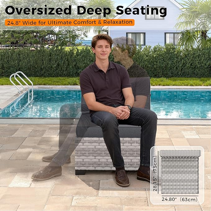 14-Seat Outdoor Wicker Patio Furniture Set - Image 6