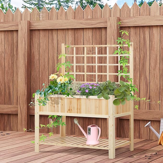 Outsunny 47'' Wooden Raised Garden Bed - Image 2