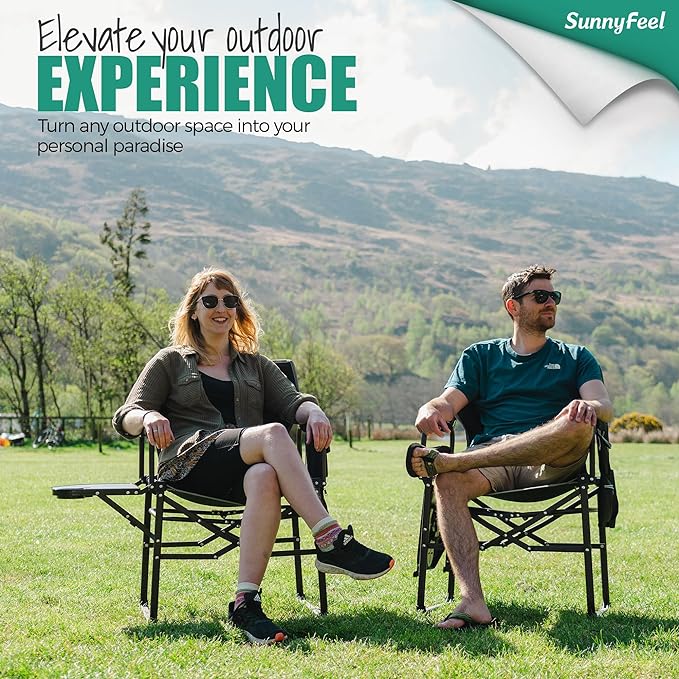 SUNNYFEEL Camping Directors Chair, Heavy Duty, Oversized Portable Folding Chair - Image 4