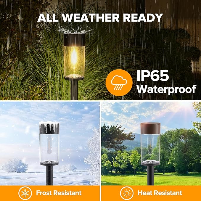 UME 10 Pack Solar Pathway Lights Outdoor, Bright Solar Garden Lights - Image 5