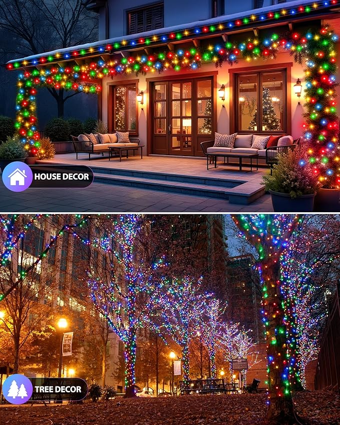 Brightown 2 Pack Solar String Lights Outdoor, Each 46Ft 120 LED Solar String - Image 2