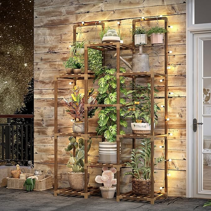 EnHomee Plant Stand Indoor Wood Plant Stand Outdoor Plant Shelves - Image 6