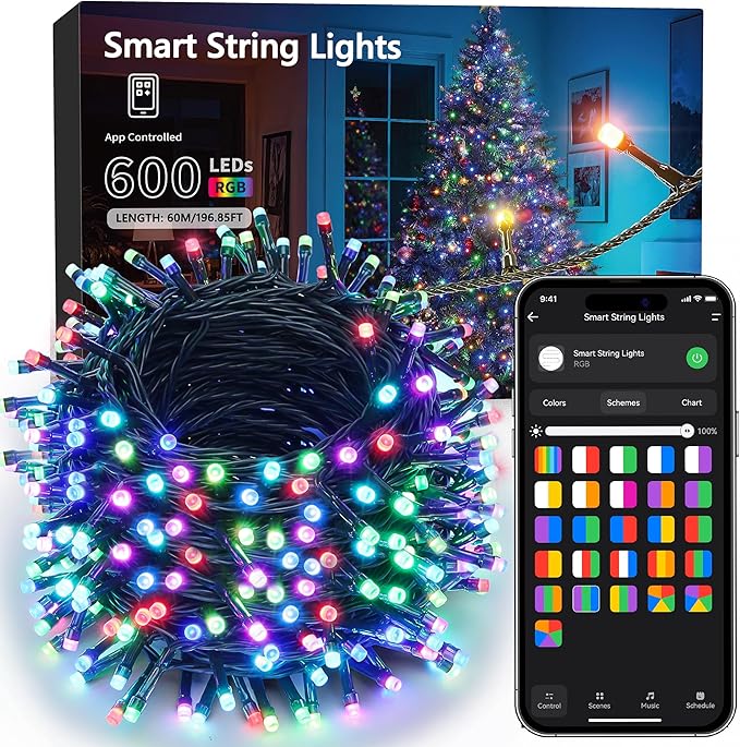 Brizled Smart Christmas Lights, 196ft 600 LED Smart WiFi Color Changing String by Brizled