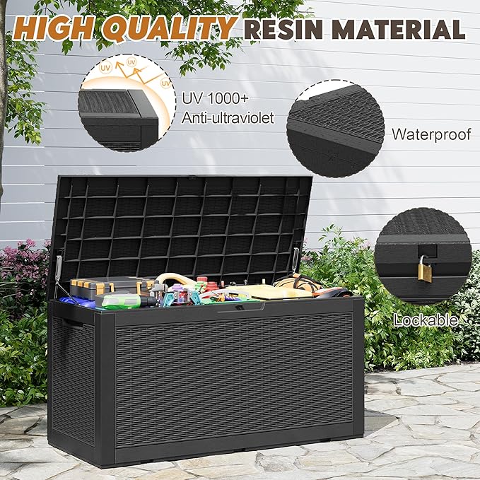 Outdoor Storage Box, Resin Deck Boxes Indoor and outdoor, Waterproof Storage - Image 3
